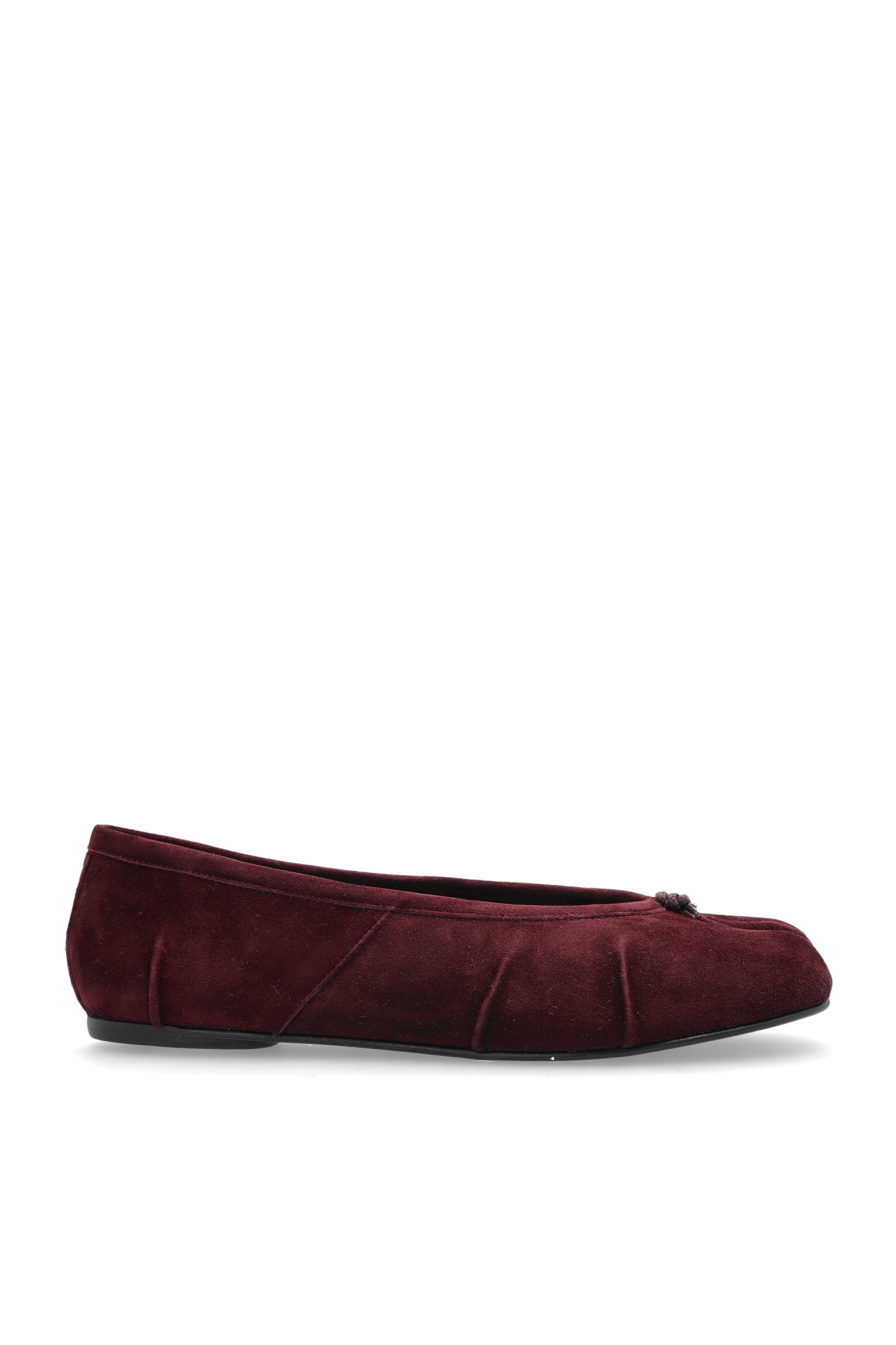 Bordo Zamszowe baleriny z wycięciem `Tabi` Maison Margiela